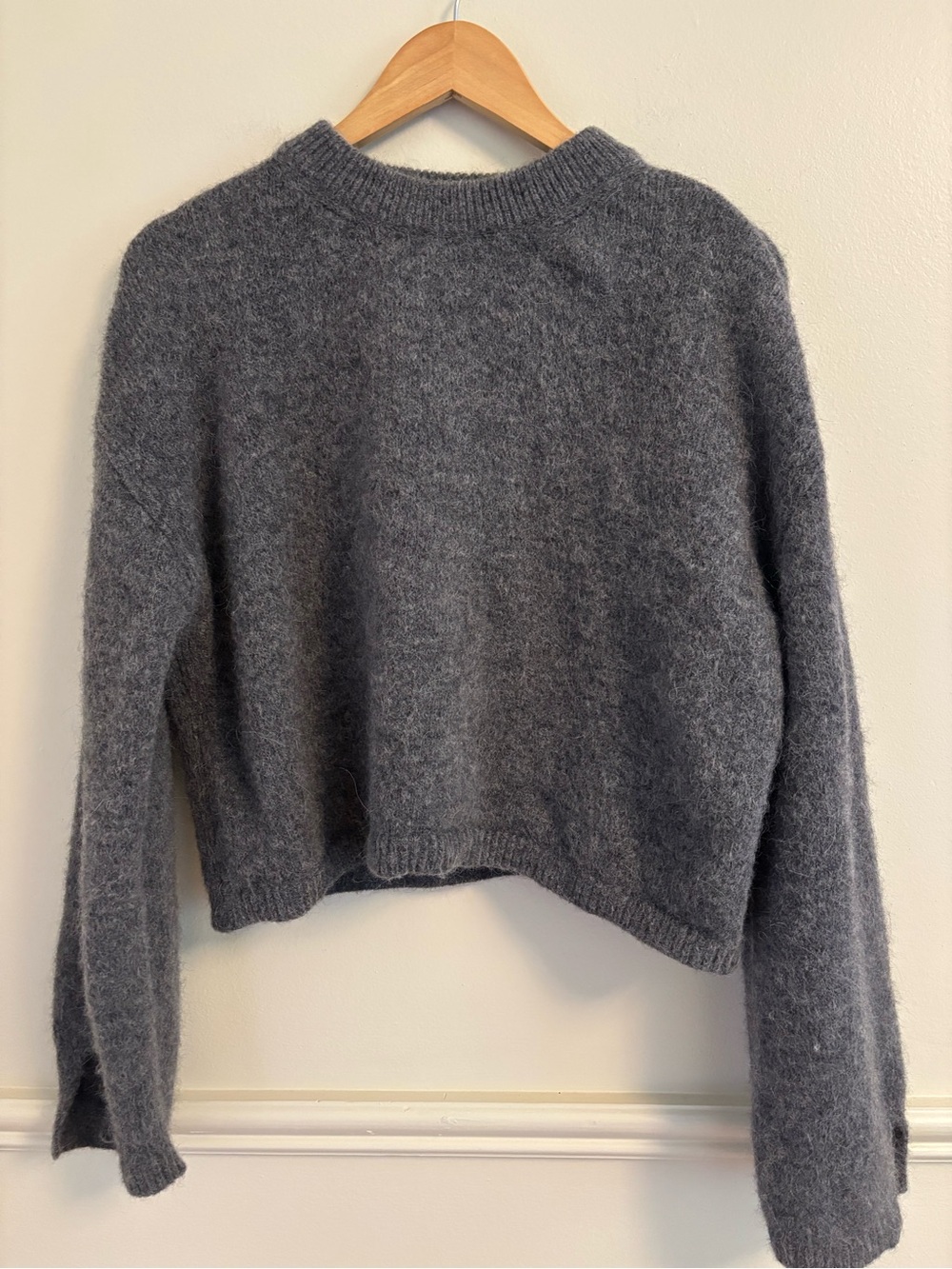 ASOS Charcoal Fuzzy Crewneck Sweater